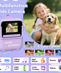 Totally Fun Kids Instant Print Camera With 1080P HD Photo Quality And On The Go Printing In Five Color Options For Playful Everyday Moments And Keepsakes Your Family Will Forever Love. Purple kids instant print camera with screen