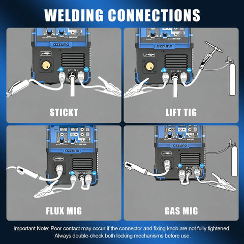 4 In 1 Flux MIG TIG Stick Welder Dual Voltage 110V 220V Gas Gasless Welding Machine connections diagram