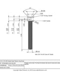 5/16-18 X 2-1/4 Inch Unc Socket Head Cap Screw Grade 2 True Titanium Polished Finish side view with dimensions.