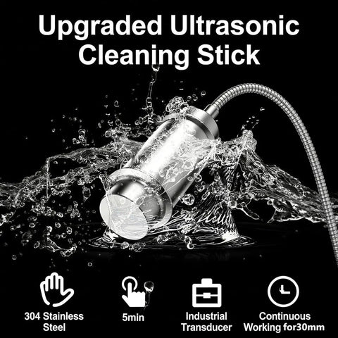 Heavy Duty Portable Ultrasonic Cleaner With 40Khz Transducer And Rustproof Stainless Probe in water splashing motion.