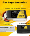 Pro Grade 11.1V 650mAh 75C 3S1P LiPo Battery Pack With XT30 Plug For 90 To 180 Size Drones Like Torrent 110 And Lizard 95