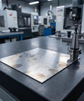 Two Piece Square Stainless Steel Sheet 100x100x2mm Flat Metal Plate Smooth Mill Finish For Industrial Fabrication DIY Projects Hardware Repair Built Tough Ready To Roll on a workbench.