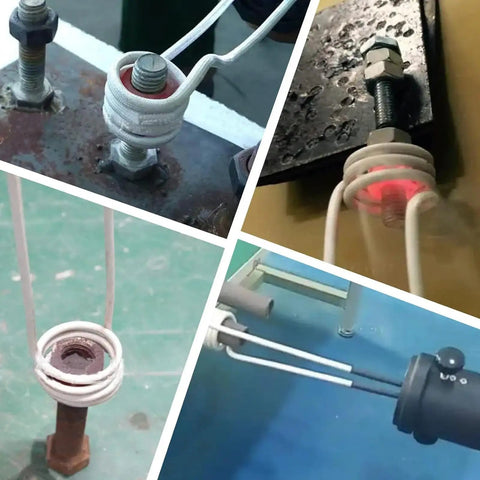 No Sweat Handheld Induction Heater Bolt Extractor Featuring Flameless Rapid Warmth and Unbeatable Output on rusty screws and coils.