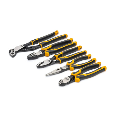 Pitbull Cushion Grip Pliers Set With Foam Storage Tray, K9 Jaw Grip, five-piece set shown on a white background.