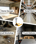 Hustle Heavy Freight With This Heavy Duty Manual Pallet Jack Featuring 5500 Pound Capacity 48 X 27 Inch Forks And A Smooth Leakproof Hydraulic Pump For No Sweat Factory Moves in a home garage and retail store setting.