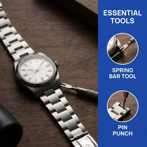 Watch and spring bar tool from 53 Piece Watch Band Tool Kit With Link Remover Pro Grade Spring Bar Tools Pin Remover Strap Adjustment Kit