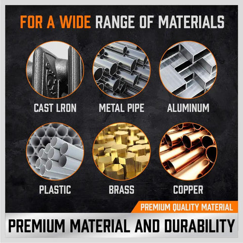 Various materials supported by 5-Piece NPT Pipe Tap Set With Heavy-Duty Storage Case Pro-Grade Carbon Steel Threading Tools