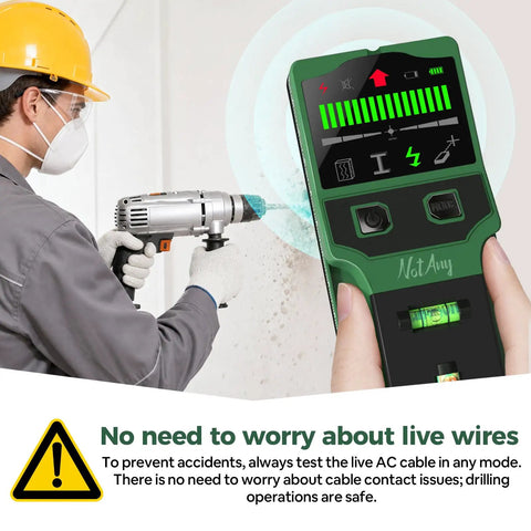 Big Time 7-In-1 Stud Finder And Wall Scanner With HD LCD Display To Pinpoint Wood Studs Metal Pipes And Live AC Wires Plus Laser Level And Bubble Gauge For Easy Peasy DIY Home Mods