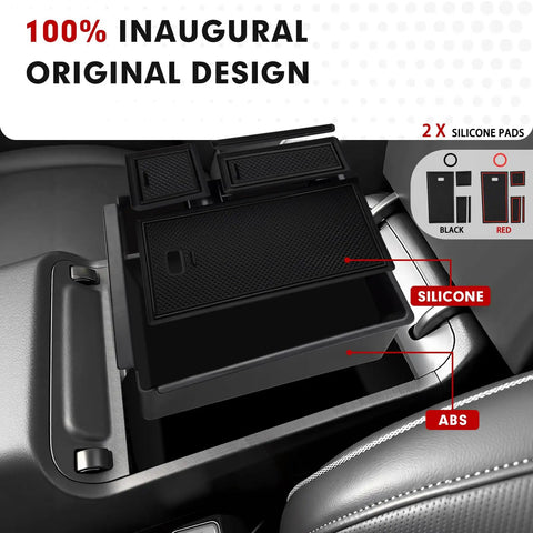 Center Console Organizer For Hyundai Santa Cruz 2022 2023 2024 2025 2026 Armrest Storage Box with Silicone Mats Diagram