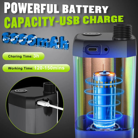 Portable Camping Shower With 6000mAh Battery, LED Display, Four Spray Modes, IPX7 Waterproof Outdoor Pump For Hiking