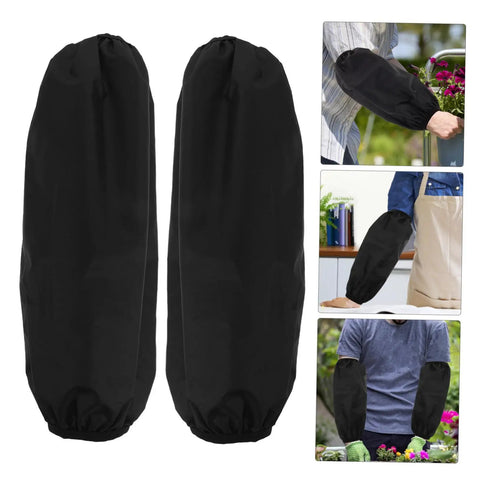 2 Pack Genuine Oilproof Arm Sleeves Kick Grease To The Curb During Kitchen Grinds Or Yard Work Long Ultra Thick Forearm Shields in black, designed for heavy-duty protection.