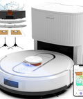 Robot Vacuum And Mop Combo With Self Emptying Station 6000Pa Suction LiDAR Mapping 90 Days Hands Free Cleaning Wi Fi App Alexa