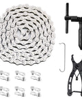 Bike Chain Repair Kit For 6/7/8 Speed Bikes With Chain Breaker And Link Pliers, Chain Cutter With Hook, Includes 6 Pairs Bicycle Buckles