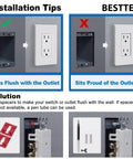 Installation tips for Decorator Receptacle Outlet With Mid-Size Screwless Wall Plate, 15 Amp 125V Standard Outlet, Tamper Resistant