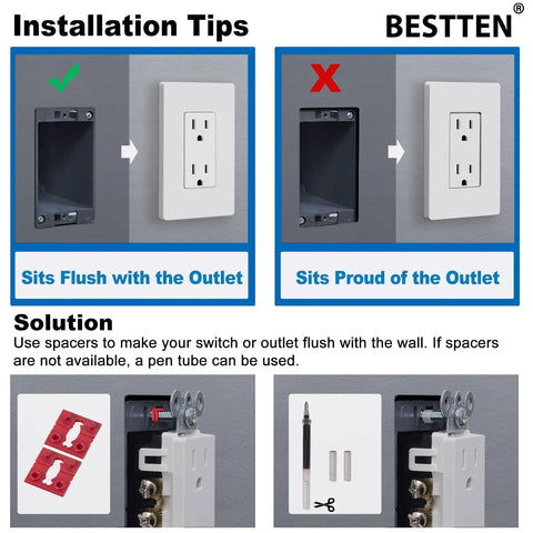 Installation tips for Decorator Receptacle Outlet With Mid-Size Screwless Wall Plate, 15 Amp 125V Standard Outlet, Tamper Resistant