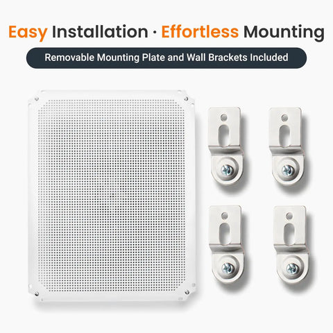 Mounting plate and wall brackets for Waterproof Junction Box IP67 Outdoor Plastic Electrical Enclosure, shown with installation tools.