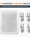 Outdoor IP67 Weatherproof Junction Box With Inner Door Mounting Plate And Wall Brackets shown with four white brackets