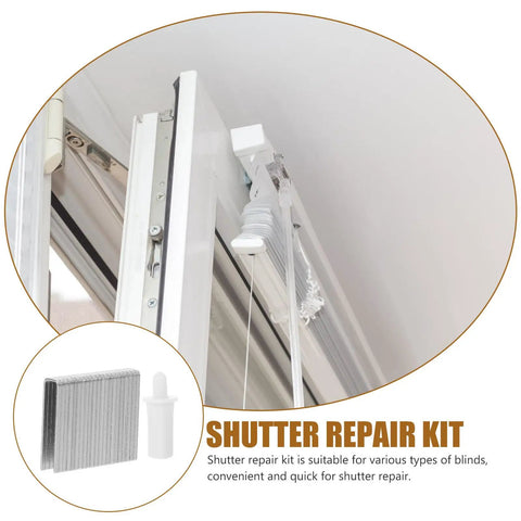 Hella Durable White Stainless Steel Shutter Pins Paired With A Dead Simple Louver Repair Kit in use for quick shutter repair.