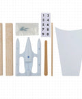 Components of Trimaran Race Boat Kit for Raingutter Regatta, Easy Build DIY Model for Kids and Scouts, Ultra Stable Hull