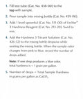 Total Hardness Water Test Kit With Drop Count Titration For CaCO3 Measuring 1 To 30 GPG Includes Reagents And About 100 Tests Ideal For Home And Lab Water Quality. Directions sheet for drop-count hardness test steps