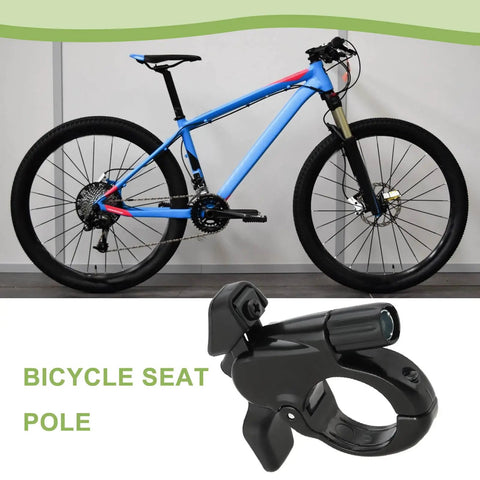 Mountain bike with close-up of Beefed Up Bike Fork Remote Lockout Lever Aluminum Alloy Front Suspension Lock Switch.