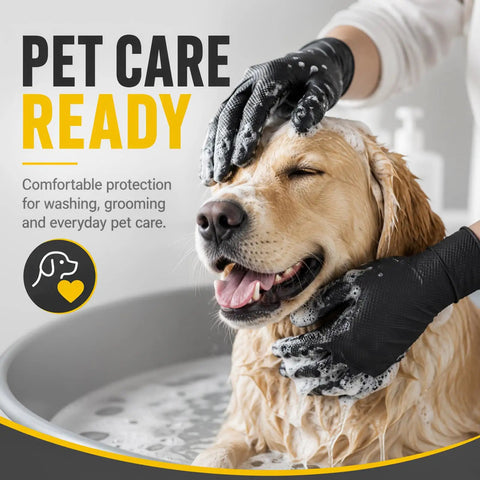 Heavy Duty Black Nitrile Gloves Rock Solid 8 Mil Thick Disposable Latex Free Powder Free Work Gloves For Mechanics And Diy Jobs Box Of 100 Medium Size, used for pet grooming.