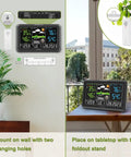 Indoor Outdoor Weather Station With Large Digital Display, Wireless Thermometer, Atomic Clock, Dimmer, USB Port, Humidity Monitor For Home