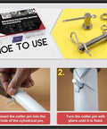 Stainless Steel Clevis Pin And Clips Kit 122 Piece Assortment With 9 Styles M4 M6 M8 instructional steps for use.