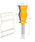 One Half Inch Shank Crown Molding Router Bit Set Three Piece For Edge Forming And Corner Rounding On Doors And Cabinets