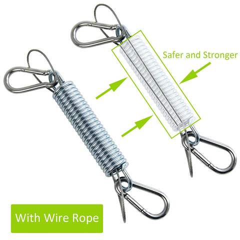 Beefy Heavy Duty Swing Springs Kit With 2 700 Lb Capacity Springs Stainless Steel Hardware 4 Snap Hooks 2 Safety Wires shown