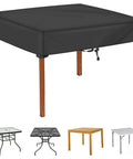 All Weather 36 Inch Square Patio Table Cover Waterproof Anti UV Outdoor Table Shield on wooden outdoor table