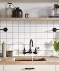 Elmhurst Two-Handle Wall-Mount Kitchen Faucet Oil-Rubbed Bronze, 8-Inch Spout Reach, High-Arc Gooseneck Swivel in kitchen setting