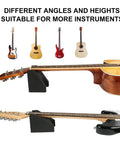 Guitar Work Mat Kit With Dual Height Neck Support Rest and various stringed instruments, showing different angles and heights.