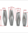 Premium Heavy Duty Bicycle Front Fork Springs 2 Piece 5mm Thick Compression Coil Shock Absorbers Lowrider Custom Builds shown in various sizes