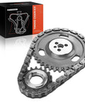 Engine Timing Chain Kit With Sprocket for OHV 4.3L V6 Chevy GMC Trucks, showing metal chain and sprocket components