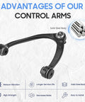 Front Upper Control Arm Set With Ball Joint Forged Steel Direct Fit For 2007 To 2017 Cadillac Escalade And 2007 To 2016 Chevrolet Silverado