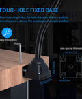 Base installation of Hardworking 900 Lumens LED Shop Light With IP65 Waterproof Rating, 20 Inch Gooseneck, screw base detail.