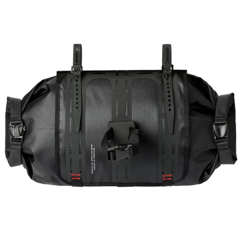 Waterproof Bike Handlebar Bag Rolltop 9L Front Frame Storage With Secure Elastic Straps, Durable Pouch For Men And Women