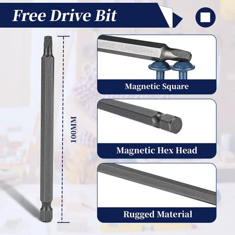 Close-up of drive bit included with Exterior Pocket Hole Screws One And A Half Inch, Washer Head, Coarse Thread set.