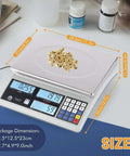 Heavy Duty Workhorse Industrial Counting Scale For Parts And Coins Digital Scale With 30kg/66lb Capacity And 1g Resolution