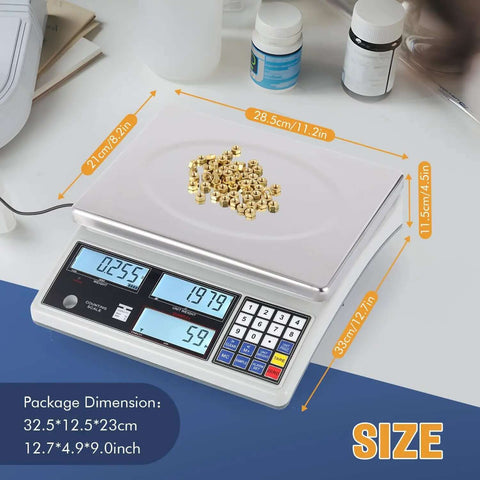 Heavy Duty Workhorse Industrial Counting Scale For Parts And Coins Digital Scale With 30kg/66lb Capacity And 1g Resolution
