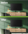 Before and after using Wall Mounted TV Cable Management Kit With In Wall Pass Through And Drill Attachment For Quick No Fuss Install White