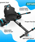 HoverflyKart Seat Attachment For 6.5 Inch To 10 Inch Self Balancing Scooters, Adjustable Frame Length And Handlebar Control