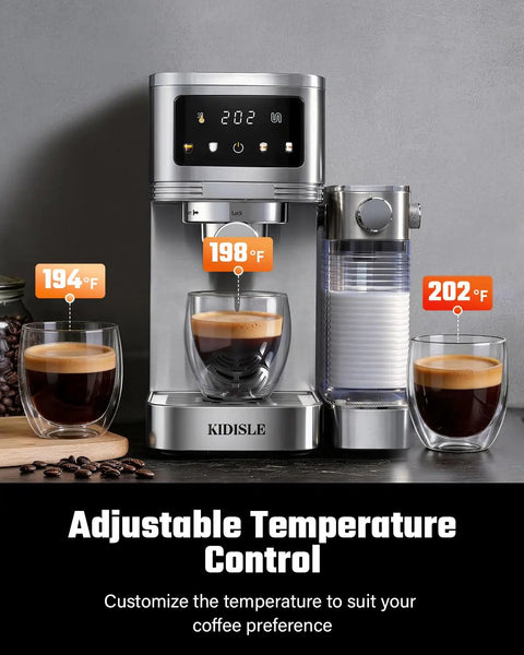 Kickstart Your Day Grind With This 20 Bar Espresso Machine Featuring Auto Milk Frother Smart Touchscreen And Sleek Steel Build For Bold Shot Creation No Fuss Cafe Sips Anytime Durable Kitchen Win with adjustable temperature control and milk frother.