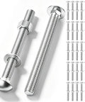 Three Eighths Inch By Three And A Half Inch Carriage Bolt Kit With Beefy Heavy Duty Build Includes 30 Carriage Bolts 30 Flat Washers And 30 Hex Nuts For Exterior Decks Gazebos Pergolas And Other Tough Outdoor Projects. Galvanized steel bolts with nuts and washers.