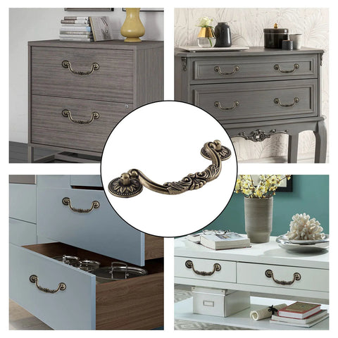 5 Piece Drop Bail Cabinet Handles Bronze Finish 6.2 Inch Total Length With 5 Inch Center To Center Hole Spacing Drawer Pulls