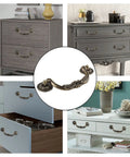 10 Piece Drop Drawer Handles Set With 5 Inch Hole Centers And 6.2 Inch Total Length Bronze Bail Cabinet Pulls installed on furniture