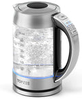 1.7L Glass Electric Kettle for Coffee and Tea With 6 Temperature Presets, Rapid 1500W Boil, Keep Warm Memory, Auto Shutoff