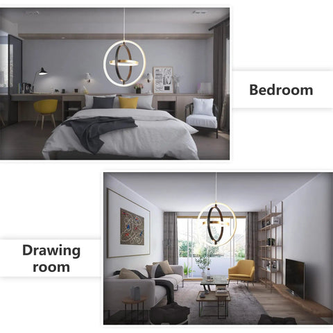 Chandeliers Modern Black And Gold Ring Pendant Light Fixture With Adjustable Heights 3000K Warm White Eyesafe Cozy Vibe Contemporary Ceiling Lighting For Bedrooms and Living Rooms