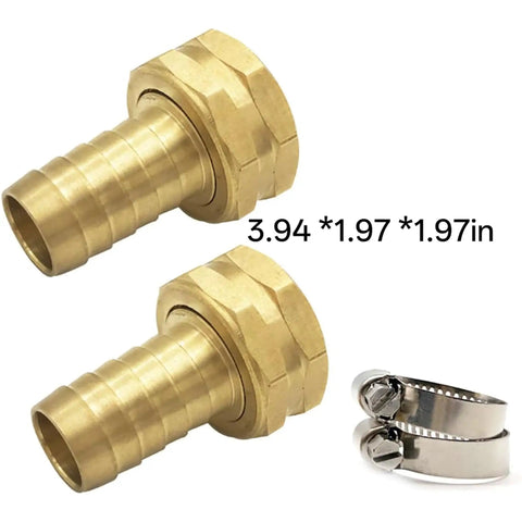 Solid Brass 2 Pack Hose Repair Kit With Stainless Steel Clamps Perfect For Fixing 1/2 Inch To 3/4 Inch Garden Hoses Leak Free Seal That Is Totally Sick For Sprinklers And Outdoor Watering Systems brass hose fittings and clamps